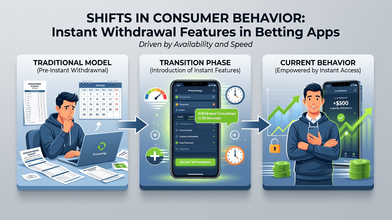Mobile screen showing instant withdrawal confirmation in a betting application interface